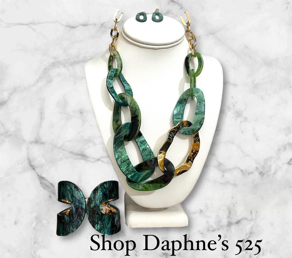 Marble Green Necklace Set