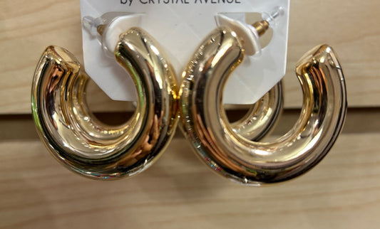 Curved Hoop Gold Earrings