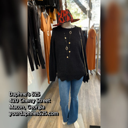 Scallop Trim Sweater